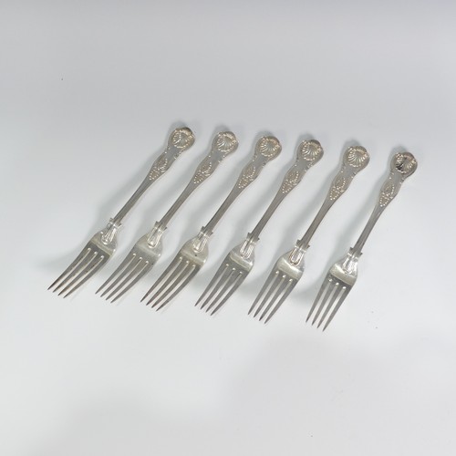 107 - A set of six George V silver Forks, by D & J Wellby Ltd., hallmarked London, 1916, Kings pattern... 