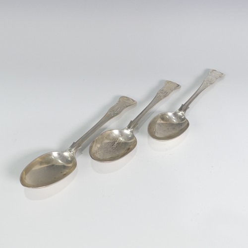 108 - A set of three Edwardian silver Table Spoons, by Francis Higgins III, hallmarked London, 1901, Kings... 