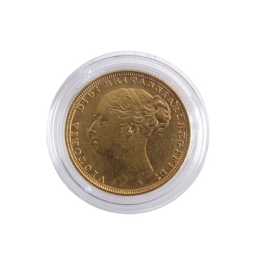 596 - A Victorian gold Sovereign, dated 1887, Sydney mint mark.Provenance; The Jeffery William John Dodman... 