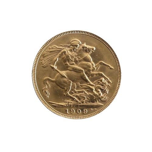 603 - An Edwardian gold Sovereign, dated 1909.Provenance; The Jeffery William John Dodman Collection of Co... 