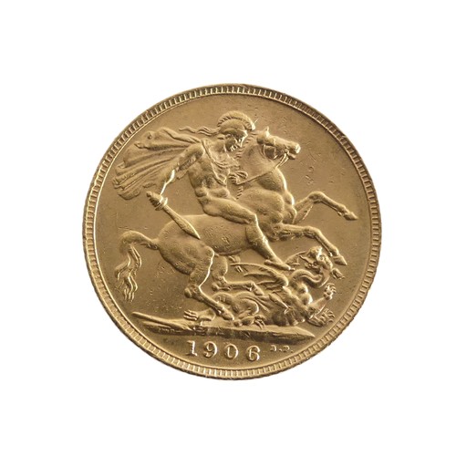 605 - An Edwardian gold Sovereign, dated 1906.Provenance; The Jeffery William John Dodman Collection of Co... 