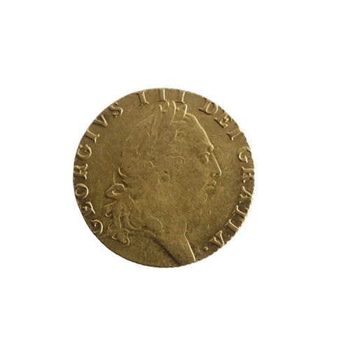 607 - A George III gold Guinea, dated 1791, with spade shaped shield reverse.Provenance; The Jeffery Willi... 