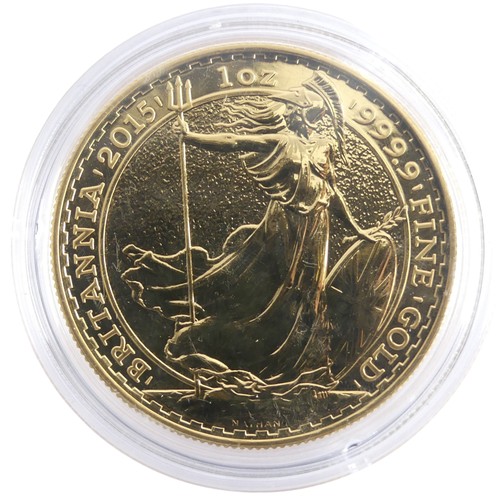 614 - An Elizabeth II gold 100 Pounds (1oz) Fine gold Coin, dated 2015.Provenance; The Jeffery William Joh... 