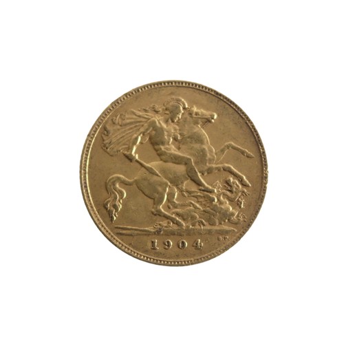 633 - An Edwardian gold Half Sovereign, dated 1904.Provenance; The Jeffery William John Dodman Collection ... 