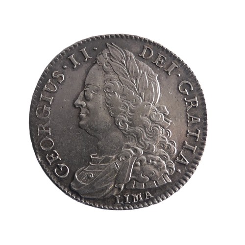 541 - A George II ‘LIMA’ Half Crown, dated 1745.Provenance; The Jeffery William John Dodman Collection of ... 