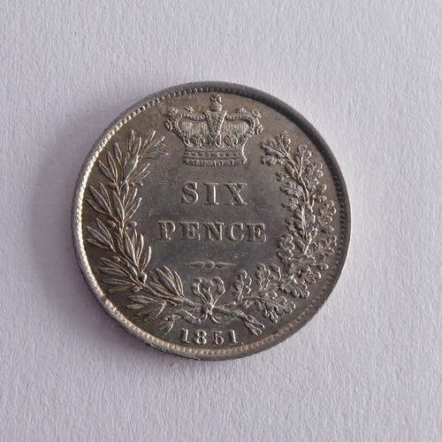 521 - A Victorian Sixpence, dated 1851, good v/f.Provenance; The Jeffery William John Dodman Collection of... 