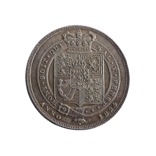 527 - A George IV Shilling, dated 1824, v/f.Provenance; The Jeffery William John Dodman Collection of Coin... 