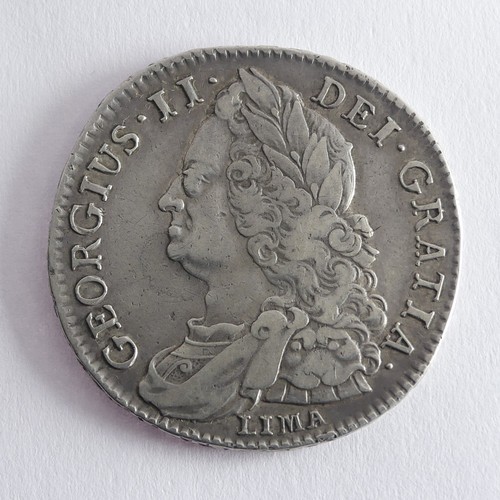 564 - A George II 'LIMA' Half Crown, dated 1745.Provenance; The Jeffery William John Dodman Collection of ... 