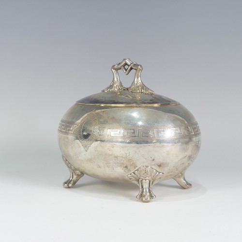 116 - A late 18thC/early 19thC German silver Tea Caddy, 750/1000 silver, marked 12 on the underside, of ov... 