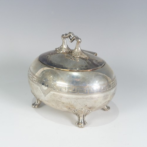 116 - A late 18thC/early 19thC German silver Tea Caddy, 750/1000 silver, marked 12 on the underside, of ov... 