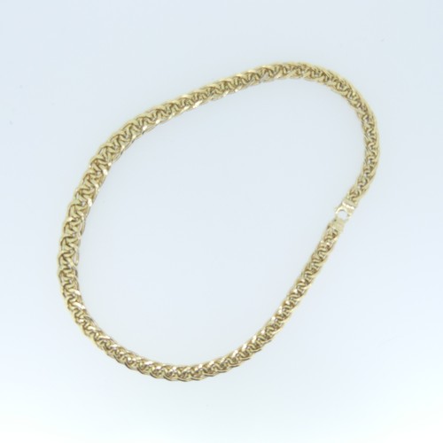 367 - A graduated 14ct yellow gold fancy link Necklace, 44cm long, 18g.