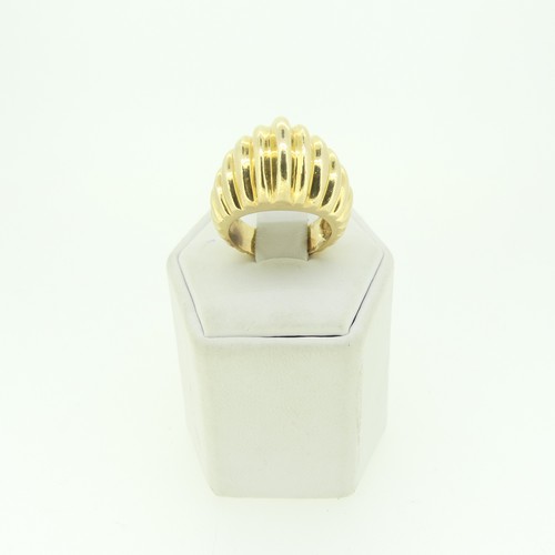 317 - A 14ct gold bombé Dress Ring, with fluted decoration, Size I, 13.2g.