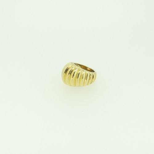 317 - A 14ct gold bombé Dress Ring, with fluted decoration, Size I, 13.2g.