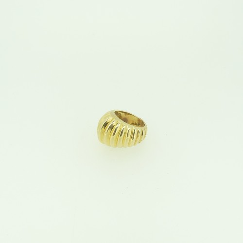 317 - A 14ct gold bombé Dress Ring, with fluted decoration, Size I, 13.2g.