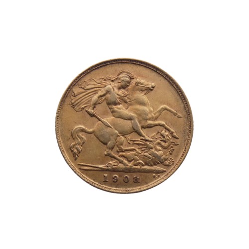 742 - An Edwardian gold Half Sovereign, dated 1908.