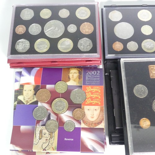 748 - Royal Mint United Kingdom Proof Coin Sets; 1983, 1990, 1995, 1996, 1997, 2006, 2008 etc., (a lot)... 