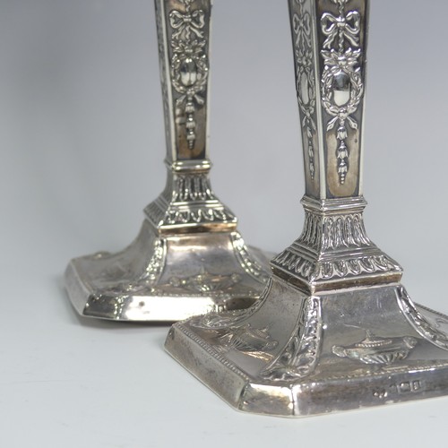 123 - A pair of late Victorian silver Candlesticks, by Walter Latham & Son, hallmarked Sheffield, 1899... 