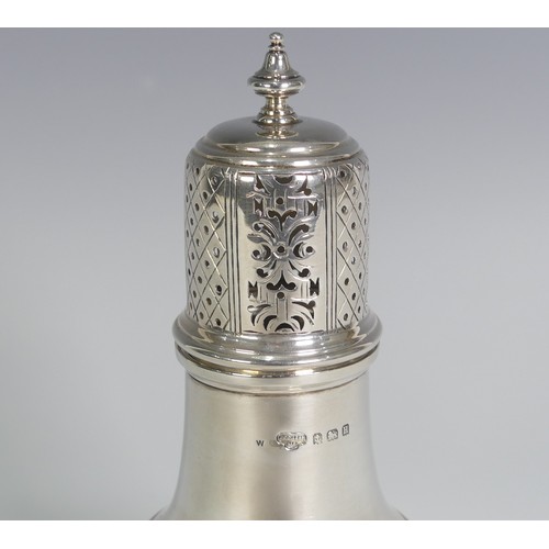 127 - A George V silver Sugar Caster, by James R Ogden & Sons Ltd., hallmarked Birmingham, 1932, of tr... 