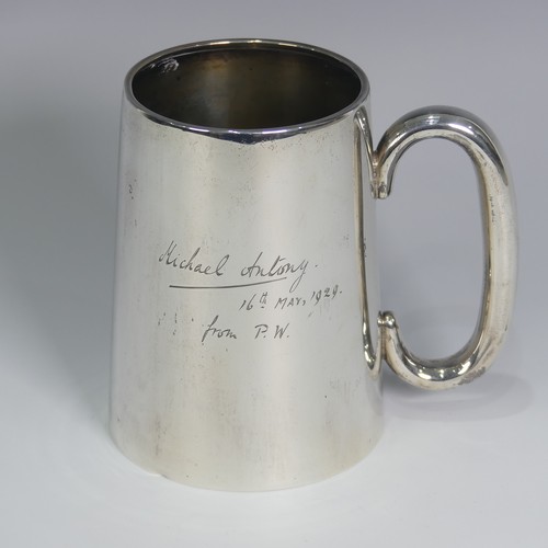 132 - A George V silver Mug, by William Neale & Son Ltd., hallmarked Birmingham 1928, of plain conical... 