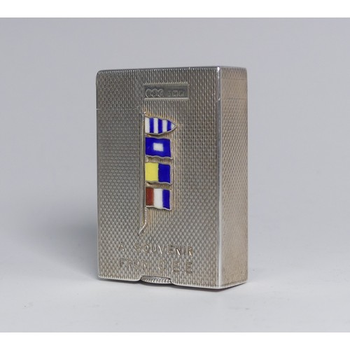 139 - A George VI silver pocket Cigarette Lighter, by Bach & Cooper, hallmarked Birmingham, 1946, deco... 