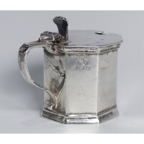 140 - A pair of silver Mustard Pots with cruet spoons, by Elkington & Co. Ltd, hallmarked Birmingham 1... 