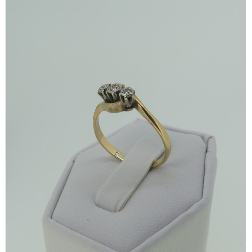 328 - A small graduated five stone diamond Ring, in boat shaped mount with scroll gallery, all in 9ct gold... 