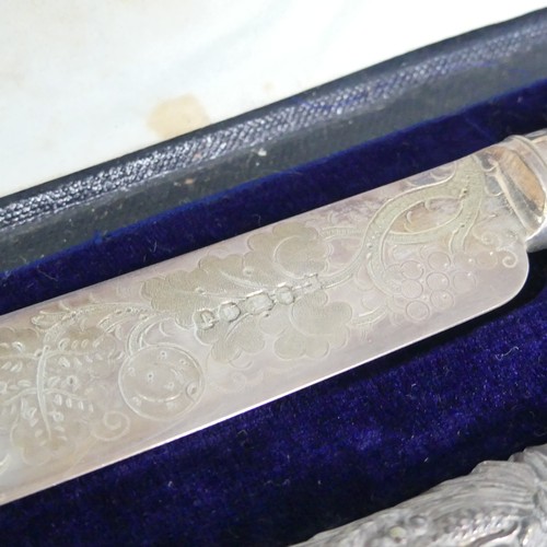 161 - A Victorian cased silver Serving Knife and Fork set, by Martin, Hall & Co., hallmarked Sheffield... 