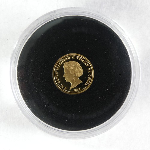 757 - An Elizabeth II Tristan da Cunha Quarter Laurel gold Coin, dated 2020, 2g, in Jubilee Mint presentat... 