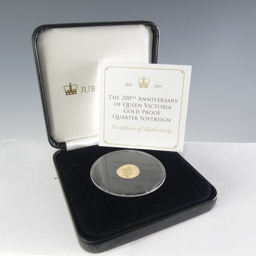 758 - An Elizabeth II gold Quarter Sovereign, dated 2019, commemorating the 200th Anniversary of the birth... 