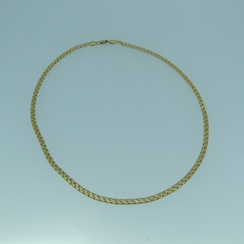 378 - A 14ct gold chain Necklace, marked 585 and tested, 44.5cm long, 14.4g.