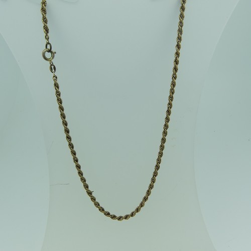 507 - A 9ct gold ropetwist Chain, with replacement metal bolt ring clasp, together with a 9ct gold cameo r... 