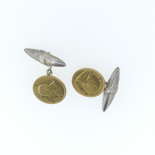 761 - A South African gold Half Pond, dated 1895, together with another dated 1896, having been converted ... 