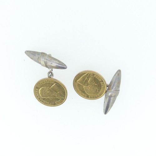 761 - A South African gold Half Pond, dated 1895, together with another dated 1896, having been converted ... 