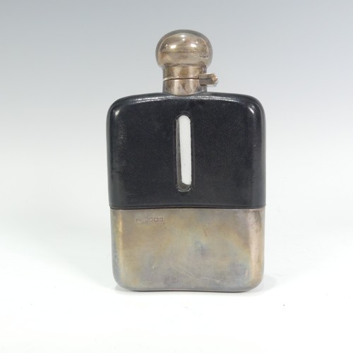 175 - A George V silver mounted Hip Flask, by James Dixon & Sons Ltd., hallmarked Sheffield, 1933, bla... 