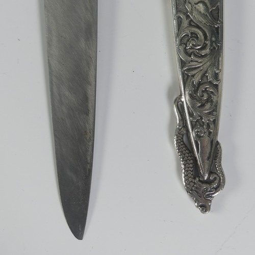 191 - A silver South American Gaucho Cowboy Knife and Sheath, maker's mark A E & Co 