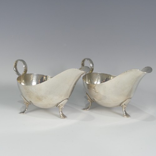 192 - A pair of George VI silver Sauce Boats, by James Dixon & Sons Ltd, hallmarked Sheffield, 1943, o... 