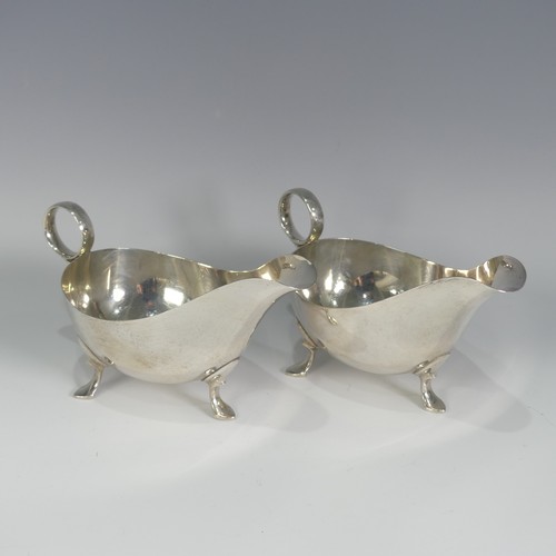 192 - A pair of George VI silver Sauce Boats, by James Dixon & Sons Ltd, hallmarked Sheffield, 1943, o... 