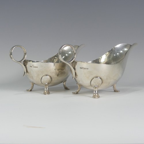 192 - A pair of George VI silver Sauce Boats, by James Dixon & Sons Ltd, hallmarked Sheffield, 1943, o... 