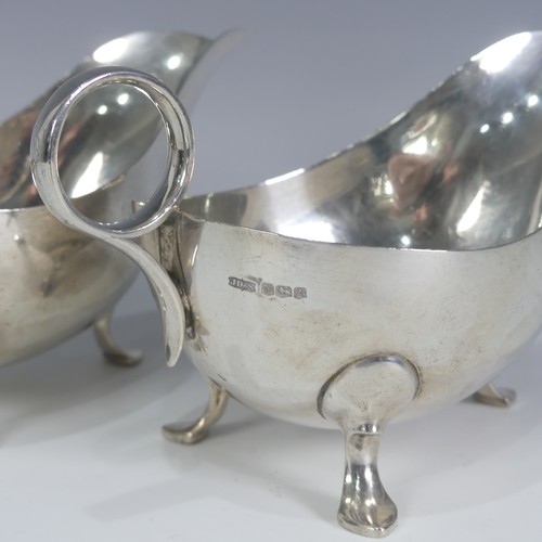 192 - A pair of George VI silver Sauce Boats, by James Dixon & Sons Ltd, hallmarked Sheffield, 1943, o... 