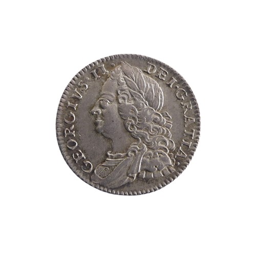 524 - A George II Sixpence, dated 1757, e/f.Provenance; The Jeffery William John Dodman Collection of Coin... 