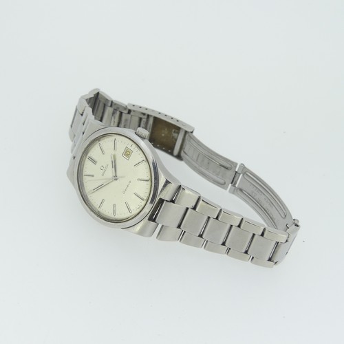 219 - An Omega Geneve stainless steel Wristwatch, cal.1030 movement no. 39 0095726, silvered dial with bat... 