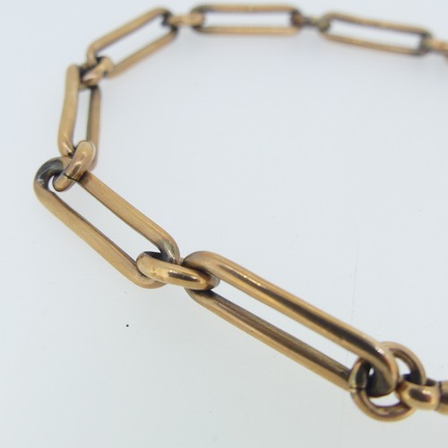 348 - A 9ct rose gold 'Albert' Watch Chain, with T-Bar and clip, 33cm long, 26g.