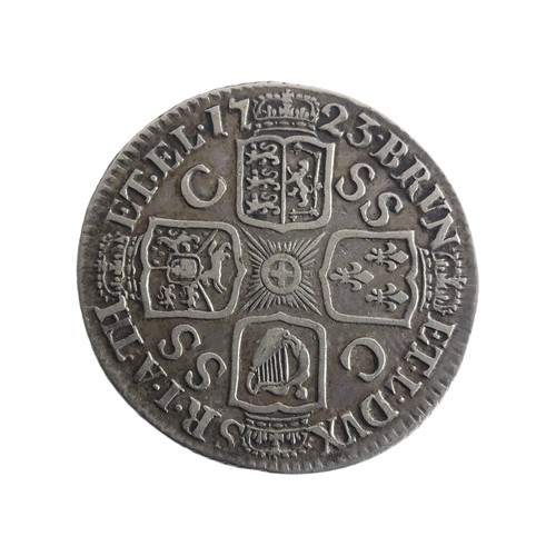 552 - Two George I Shillings, dated 1723 (2)Provenance; The Jeffery William John Dodman Collection of Coin... 