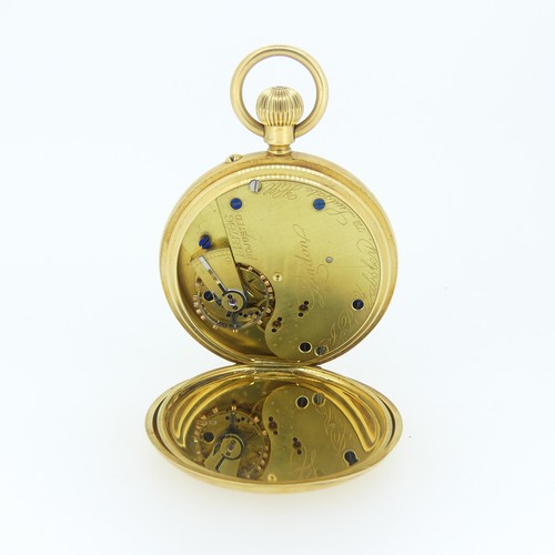 207 - An 18ct gold Pocket Watch, the white enamel dial signed J. B. Yabsley, London, with Roman Numerals a... 