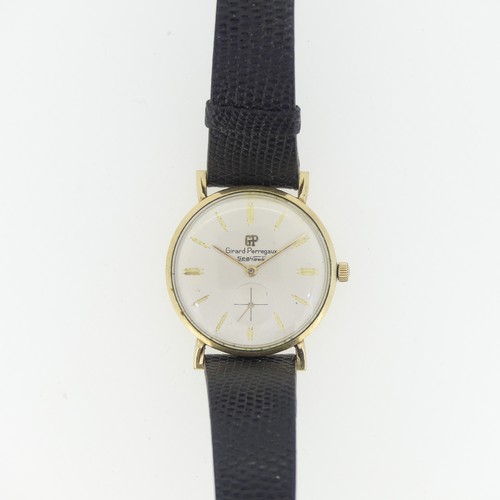 208 - A gold plated Girard-Perragaux Sea Hawk Wristwatch, silvered dial with gilt baton markers, subsidiar... 