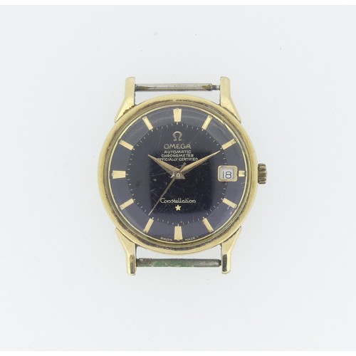 225 - An Omega Constellation gold plated Wristwatch, 168.005, cal.561 movement no. 20952657, black dial wi... 