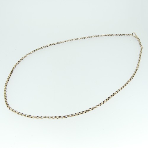 382 - A 9ct gold circular link Necklace, marked on the watch clip fitting and tested, 65cm long, 13.1g.... 