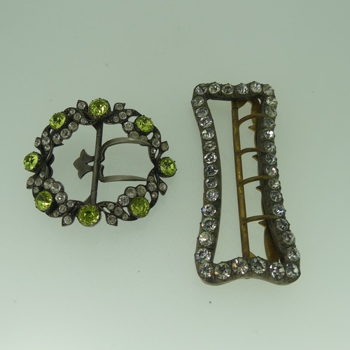 477 - A collection of antique and later Paste Jewellery, including green and white paste buckle, a small w... 