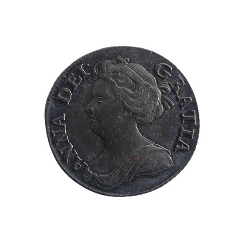 568 - A Queen Anne Sixpence, dated 1711, v/f.Provenance; The Jeffery William John Dodman Collection of Coi... 