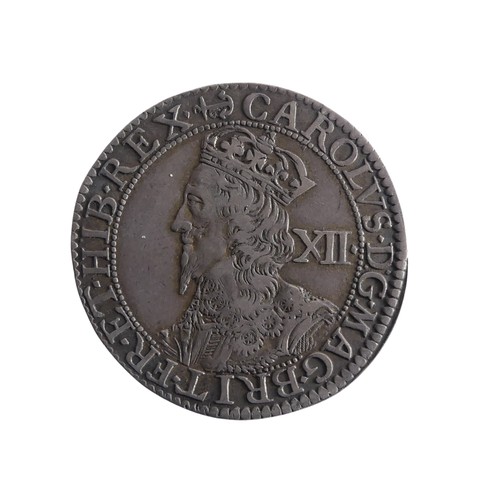 589 - A Charles I Briot’s 2nd milled issue Shilling, v/f.Provenance; The Jeffery William John Dodman Colle...